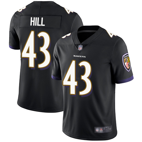 Baltimore Ravens Limited Black Men Justice Hill Alternate Jersey NFL Football 43 Vapor Untouchable